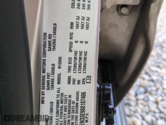 2008 Hummer H3 with VIN 5GTEN33E988187406, listed as a Copart auction lot 81127844 with 118,145 mi miles and Salvage Title. Bid and sale history available at DreamBid. Image 14.
