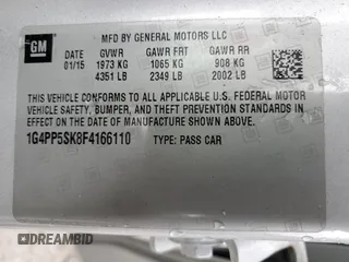2015 Buick Verano with VIN 1G4PP5SK8F4166110, listed as a Copart auction lot 84860424 with 233,742 mi miles and Salvage title. Bid and sale history available at DreamBid. Image 13.