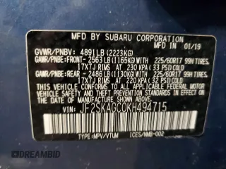 2019 Subaru Forester Premium with VIN JF2SKAGC0KH494715, listed as a Copart auction lot 46235415 with 60,032 mi miles and Salvage Title. Bid and sale history available at carsss.com. Image 15.