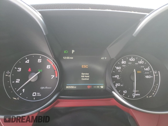 2019 Alfa Romeo Giulia Ti z VIN ZARFANBN0K7608050, wystawiony jako Copart lot #89119965 z przebiegiem 80 559 mil mil oraz Szkoda całkowita • Salvage title. Historia ofert i sprzedaży dostępna na DreamBid. Obrazek 9.