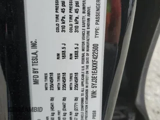 2019 Tesla Model 3 Mid Range z VIN 5YJ3E1EAXKF422500, wystawiony jako Copart lot #56065665 z przebiegiem 72 781 mil mil oraz Szkoda całkowita • Salvage title. Historia ofert i sprzedaży dostępna na DreamBid. Obrazek 13.