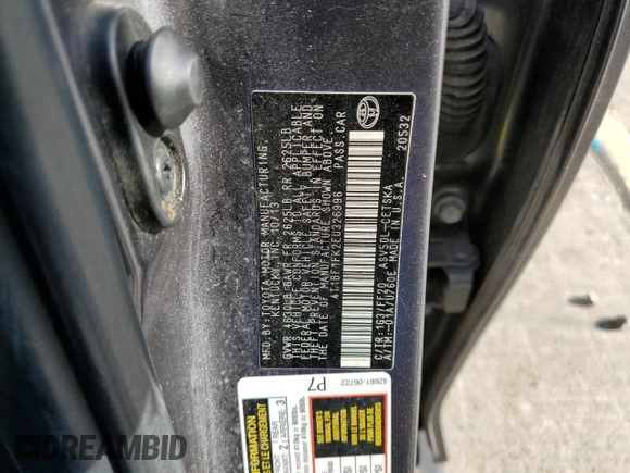 2014 Toyota Camry L with VIN 4T1BF1FK2EU326996, listed as a Copart auction lot 52726135 with 199,098 mi miles and Salvage Title. Bid and sale history available at DreamBid. Image 13.