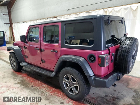2021 Jeep Wrangler Unlimited Sport Altitude with VIN 1C4HJXDG2MW855205, listed as a Copart auction lot 42968925 with 49,846 mi miles and Salvage Title. Bid and sale history available at carsss.com. Image 2.