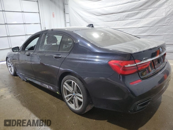 2019 BMW 7 Series 740i xDrive with VIN WBA7E4C58KGV70026, listed as a Copart auction lot 59465615 with Not provided miles and Salvage title. Bid and sale history available at DreamBid. Image 2.