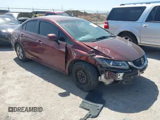 2013 Honda Civic LX with VIN 2HGFB2F52DH568420, listed as a IAAI auction lot 41857748 with 181,680 mi miles and . Bid and sale history available at DreamBid. Image 1.