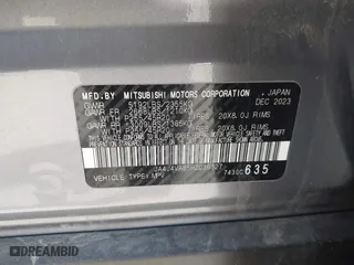 2024 Mitsubishi Outlander SE with VIN JA4J4VA85RZ036327, listed as a IAAI auction lot 41778526 with 34,054 mi miles. Bid and sale history available at carsss.com. Image 9.