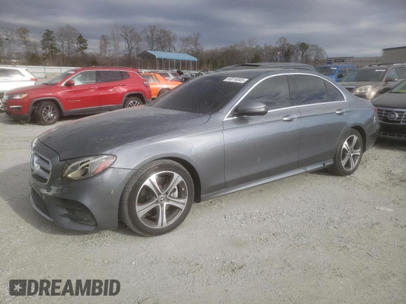 2018 Mercedes-Benz E-Class E 300 with VIN WDDZF4JB8JA332931, listed as a Copart auction lot 50019345 with 72,464 mi miles and Clean Title. Bid and sale history available at carsss.com. Image 1.