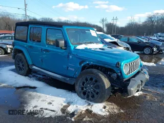 2024 Jeep Wrangler Sahara with VIN 1C4RJXP62RW221519, listed as a IAAI auction lot 41543002 with 8,309 mi miles and . Bid and sale history available at DreamBid. Image 1.