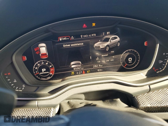 2018 Audi SQ5 Premium Plus with VIN WA1A4AFY0J2036475, listed as a Copart auction lot 86401864 with 85,061 mi miles and Salvage Title. Bid and sale history available at DreamBid. Image 9.