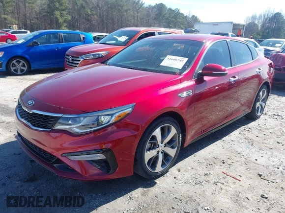 2019 Kia Optima LX with VIN 5XXGT4L32KG332395, listed as a IAAI auction lot 41606749 with 58,532 mi miles. Bid and sale history available at carsss.com. Image 2.