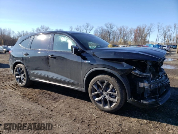 2022 Acura MDX w/A-Spec Package with VIN 5J8YE1H0XNL050880, listed as a Copart auction lot 51235915 with 26,058 mi miles and Salvage Title. Bid and sale history available at carsss.com. Image 4.