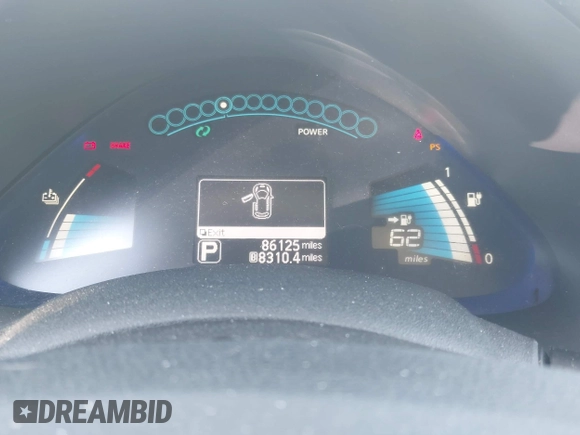 2014 Nissan LEAF SL with VIN 1N4AZ0CP6EC333351, listed as a IAAI auction lot 41990171 with 86,125 mi miles and . Bid and sale history available at DreamBid. Image 7.