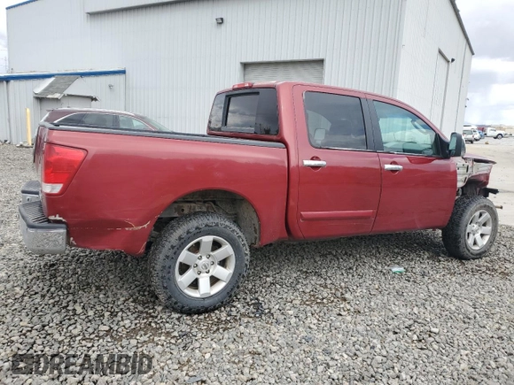 2005 Nissan Titan LE z VIN 1N6AA07B85N556721, wystawiony jako Copart lot #56566275 z przebiegiem 161 847 mil mil oraz Szkoda całkowita • Salvage title. Historia ofert i sprzedaży dostępna na DreamBid. Obrazek 3.