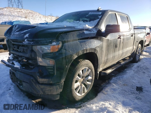 2023 Chevrolet Silverado 1500 Custom with VIN 3GCPDBEK4PG147047, listed as a Copart auction lot 89360665 with 73,611 mi miles and Salvage Title. Bid and sale history available at DreamBid. Image 1.