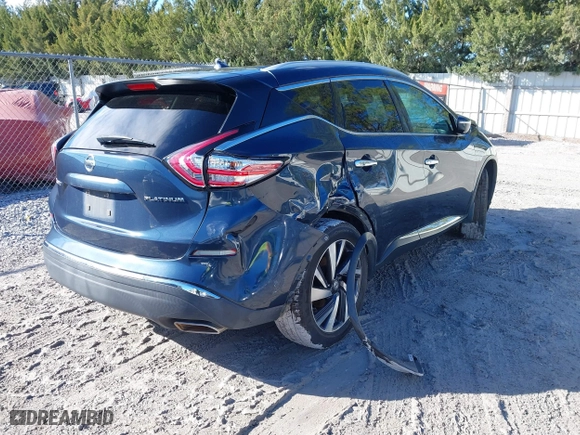 2015 Nissan Murano S with VIN 5N1AZ2MG7FN265308, listed as a IAAI auction lot 41321732 with 1 mi miles. Bid and sale history available at carsss.com. Image 4.