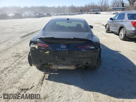 2018 Infiniti Q60 Luxe with VIN JN1EV7EL1JM393040, listed as a Copart auction lot 45486185 with 54,369 mi miles and Salvage Title. Bid and sale history available at DreamBid. Image 6.