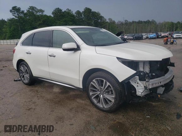 2019 Acura MDX Technology with VIN 5J8YD3H57KL006406, listed as a Copart auction lot 54183075 with 35,796 mi miles and Salvage title. Bid and sale history available at DreamBid. Image 4.