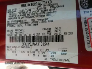 2010 Ford Fusion SEL z VIN 3FAHP0JA6AR131544, wystawiony jako IAAI lot #42263173 z przebiegiem 126 194 mil mil oraz . Historia ofert i sprzedaży dostępna na DreamBid. Obrazek 9.