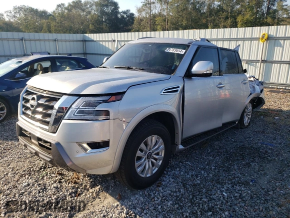 2023 Nissan Armada SV with VIN JN8AY2AC4P9181843, listed as a Copart auction lot 74783654 with 24,083 mi miles and Salvage Title. Bid and sale history available at carsss.com. Image 1.