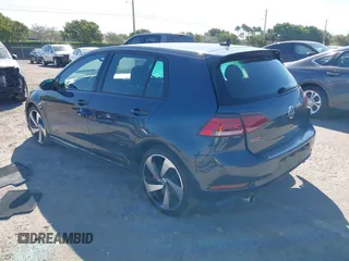 2019 Volkswagen Golf GTI S with VIN 3VW6T7AU1KM027863, listed as a IAAI auction lot 41782997 with 91,652 mi miles. Bid and sale history available at carsss.com. Image 3.