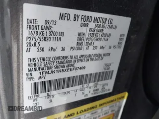 2014 Ford Expedition EL Limited with VIN 1FMJK1K5XEEF07409, listed as a IAAI auction lot 41709606 with 140,874 mi miles. Bid and sale history available at carsss.com. Image 9.