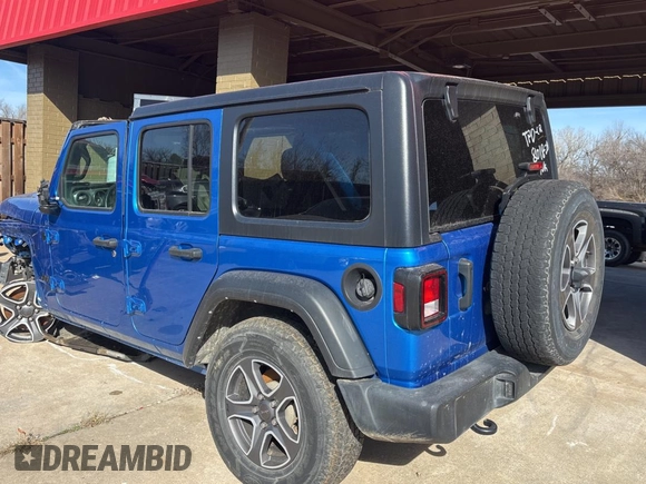 2021 Jeep Wrangler Unlimited Sport with VIN 1C4HJXDN7MW786865, listed as a Copart auction lot 45890995 with Not provided miles and Clean title. Bid and sale history available at DreamBid. Image 3.