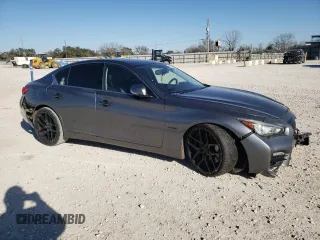 2014 Infiniti Q50 Hybrid Sport with VIN JN1AV7AP8EM692053, listed as a Copart auction lot 48013455 with 81,396 mi miles and Salvage Title. Bid and sale history available at carsss.com. Image 4.