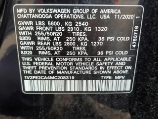 2021 Volkswagen Atlas SE with VIN 1V2PE2CA4MC208319, listed as a Copart auction lot 52038335 with 58,322 mi miles and Salvage title. Bid and sale history available at DreamBid. Image 14.