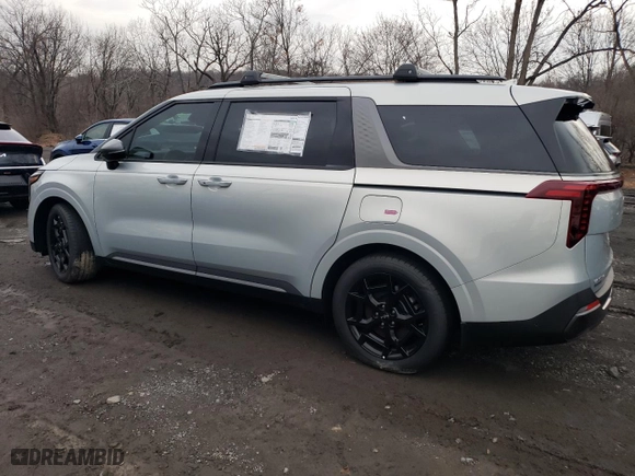 2025 Kia Carnival SX with VIN KNDNE5K32S6469053, listed as a Copart auction lot 85933484 with 0 mi miles and Salvage Title. Bid and sale history available at carsss.com. Image 2.