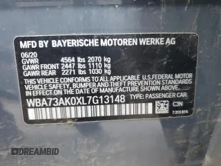 2020 BMW 2 Series 228i xDrive with VIN WBA73AK0XL7G13148, listed as a Copart auction lot 50231465 with 48,675 mi miles and Salvage Title. Bid and sale history available at DreamBid. Image 12.