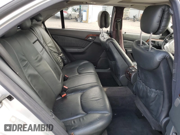 2001 Mercedes-Benz S-Class with VIN WDBNG75J01A187018, listed as a Copart auction lot 44502433 with 0 mi miles and Salvage Title. Bid and sale history available at carsss.com. Image 10.