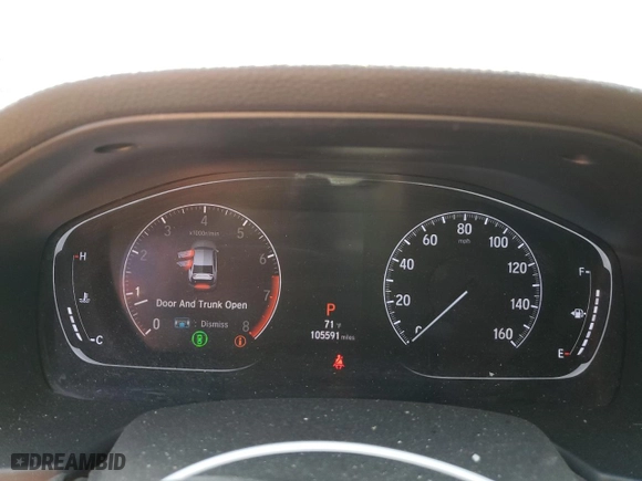 2019 Honda Accord Sedan LX 1.5T with VIN 1HGCV1F16KA136006, listed as a Copart auction lot 49672635 with 105,591 mi miles and Salvage Title. Bid and sale history available at carsss.com. Image 9.