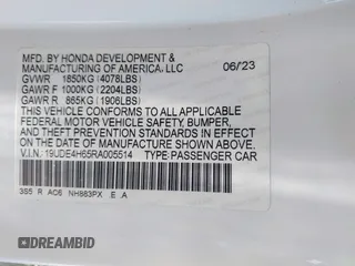2024 Acura Integra Technology with VIN 19UDE4H65RA005514, listed as a IAAI auction lot 42375143 with 65,384 mi miles and . Bid and sale history available at DreamBid. Image 9.