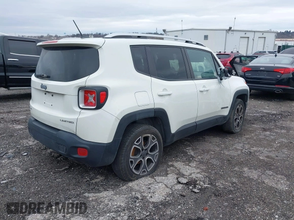 2015 Jeep Renegade Limited with VIN ZACCJBDT6FPC07957, listed as a IAAI auction lot 41727426 with Not Provided miles and . Bid and sale history available at DreamBid. Image 4.