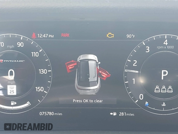2019 Land Rover Range Rover Velar R-Dynamic SE z VIN SALYL2EX8KA784025, wystawiony jako IAAI lot #42786648 z przebiegiem 75 780 mil mil oraz . Historia ofert i sprzedaży dostępna na DreamBid. Obrazek 15.