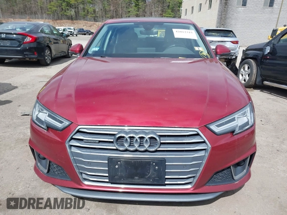 2019 Audi A4 Premium Plus z VIN WAUENAF49KN004753, wystawiony jako IAAI lot #42012315 z przebiegiem 105 208 mil mil oraz . Historia ofert i sprzedaży dostępna na DreamBid. Obrazek 12.