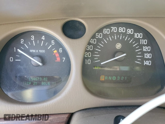 2005 Buick LeSabre Custom with VIN 1G4HP54K35U184059, listed as a Copart auction lot 50870355 with 154,673 mi miles and Salvage Title. Bid and sale history available at DreamBid. Image 9.
