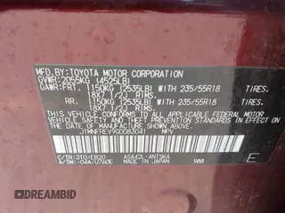 2016 Toyota RAV4 SE с VIN JTMNFREV9GD083041, выставлен на аукционе IAAI как лот 42131020 с пробегом 91 374 миль миль и . История ставок и продаж доступна на DreamBid. Изображение 9.