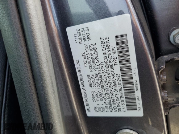 2018 Acura RDX with VIN 5J8TB4H35JL012823, listed as a Copart auction lot 51625435 with 86,709 mi miles and Salvage Title. Bid and sale history available at carsss.com. Image 12.