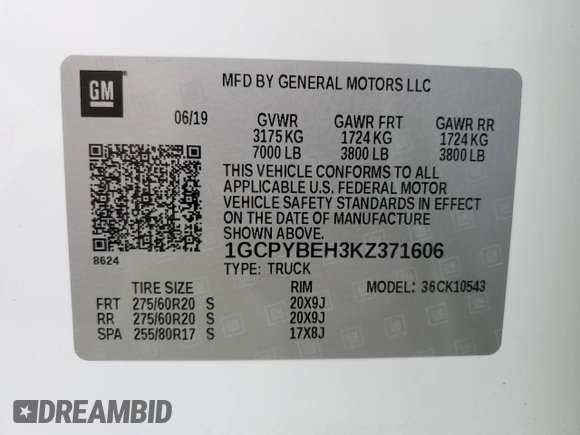 2019 Chevrolet Silverado 1500 Custom with VIN 1GCPYBEH3KZ371606, listed as a Copart auction lot 49652195 with 100,032 mi miles and Clean Title. Bid and sale history available at DreamBid. Image 12.