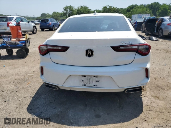 2021 Acura TLX with VIN 19UUB5F35MA003021, listed as a Copart auction lot 62296345 with 46,078 mi miles and Salvage title. Bid and sale history available at DreamBid. Image 6.