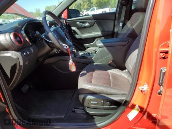2022 Chevrolet Blazer RS with VIN 3GNKBERS1NS190872, listed as a Copart auction lot 49244535 with 15,574 mi miles and Salvage title. Bid and sale history available at DreamBid. Image 7.