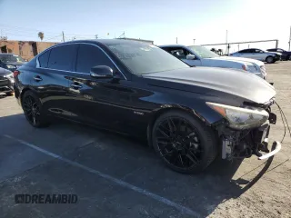 2014 Infiniti Q50 Hybrid Premium with VIN JN1AV7APXEM691616, listed as a Copart auction lot 51646095 with 133,670 mi miles and Clean Title. Bid and sale history available at DreamBid. Image 4.