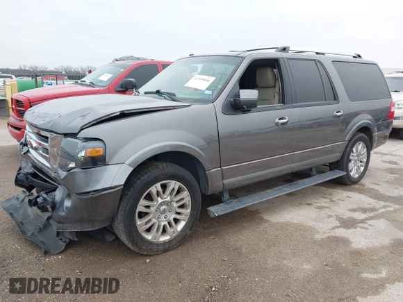 2014 Ford Expedition EL Limited with VIN 1FMJK1K5XEEF07409, listed as a IAAI auction lot 41709606 with 140,874 mi miles. Bid and sale history available at carsss.com. Image 2.