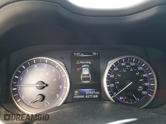 2017 Infiniti Q50 3.0t Sport with VIN JN1EV7AR9HM838872, listed as a Copart auction lot 62666234 with 87,657 mi miles and Non Repairable. Bid and sale history available at carsss.com. Image 9.