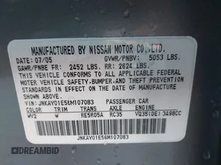 2006 Infiniti M z VIN JNKAY01E56M107083, wystawiony jako IAAI lot #41443347 z przebiegiem 162 191 mil mil oraz . Historia ofert i sprzedaży dostępna na DreamBid. Obrazek 9.