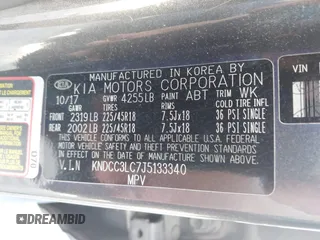 2018 Kia Niro EX with VIN KNDCC3LC7J5133340, listed as a IAAI auction lot 41958356 with 150,195 mi miles. Bid and sale history available at carsss.com. Image 9.