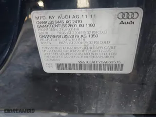 2012 Audi Q5 2.0T Premium with VIN WA1CFAFP7CA063515, listed as a IAAI auction lot 41698955 with 142,270 mi miles. Bid and sale history available at carsss.com. Image 9.