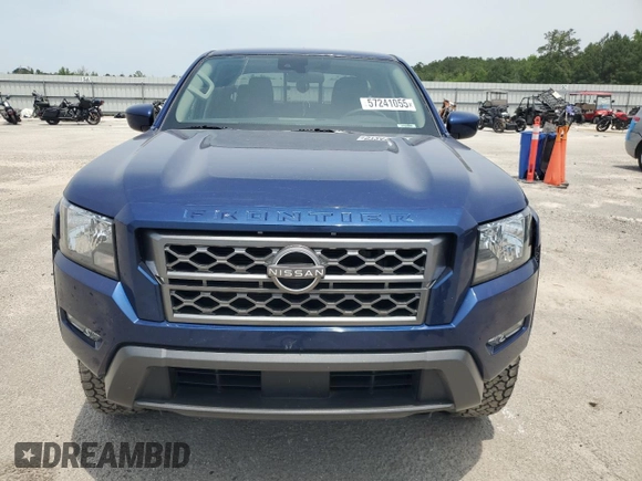 2022 Nissan Frontier S with VIN 1N6ED1EK2NN605154, listed as a Copart auction lot 57241055 with 33,989 mi miles and Salvage title. Bid and sale history available at DreamBid. Image 5.