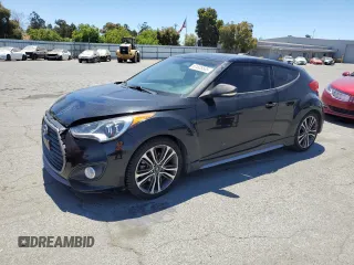 2016 Hyundai Veloster Turbo with VIN KMHTC6AE8GU281075, listed as a Copart auction lot 61605505 with 125,904 mi miles and Salvage title. Bid and sale history available at DreamBid. Image 1.